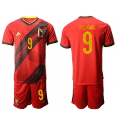 Belgium #9 R.Lukaku Red Home Soccer Country Jersey