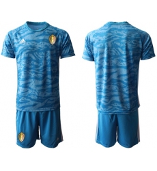 Belgium Blank Blue Goalkeeper Soccer Country Jersey