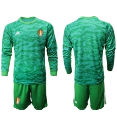 Belgium Blank Green Long Sleeves Goalkeeper Soccer Country Jersey