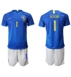 Brazil #1 Alisson Blue Soccer Country Jersey