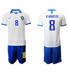Brazil #8 R.Augusto White Soccer Country Jersey