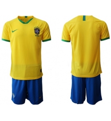 Brazil Blank Home Soccer Country Jersey