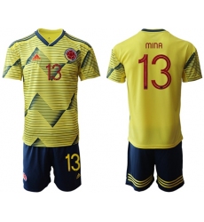 Colombia #13 Mina Home Soccer Country Jersey