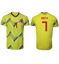 Colombia #7 Bacca Home Soccer Country Jersey