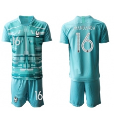 France #16 Mandanda Light Blue Goalkeeper Soccer Country Jersey