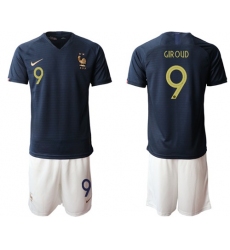 France #9 Giroud Home Soccer Country Jersey