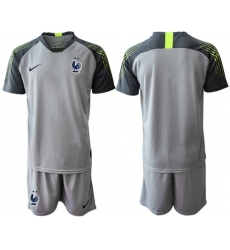 France Blank Grey Goalkeeper Soccer Country Jersey1
