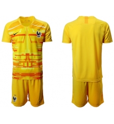 France Blank Yellow Goalkeeper Soccer Country Jersey