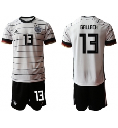 Germany #13 Ballack White Home Soccer Country Jersey