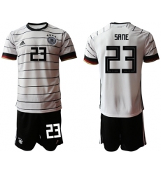 Germany #23 Sane White Home Soccer Country Jersey