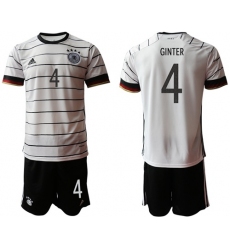 Germany #4 Ginter White Home Soccer Country Jersey