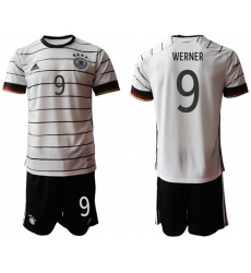 Germany #9 Werner White Home Soccer Country Jersey