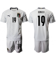 Italy #19 Bonucci Away Soccer Country Jersey