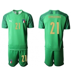 Italy #21 Donnarumma Green Goalkeeper Soccer Country Jersey