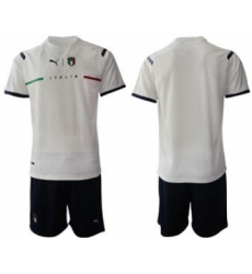 Men's Italy Custom Euro 2021 Soccer White Jersey and Shorts