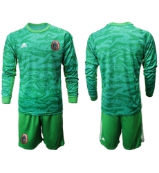 Mexico Blank Green Long Sleeves Goalkeeper Soccer Country Jersey