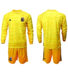 Mexico Blank Yellow Long Sleeves Goalkeeper Soccer Country Jersey