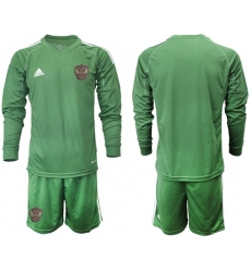 Russia Blank Green Long Sleeves Goalkeeper Soccer Country Jersey
