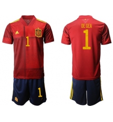 Spain #1 De Gea Home Soccer Country Jersey