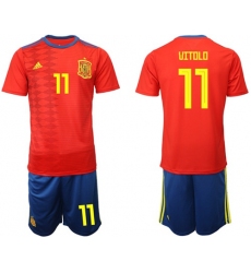 Spain #11 Vitolo Home Soccer Country Jersey