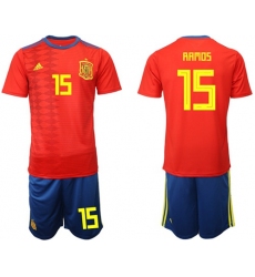 Spain #15 Ramos Home Soccer Country Jersey1