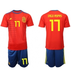 Spain #17 Iago Aspas Home Soccer Country Jersey
