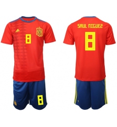 Spain #8 Saul Niguez Home Soccer Country Jersey