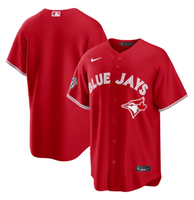 Men's Toronto Blue Jays Blank Red 50 Seasons Stitched Baseball Jersey
