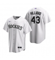 Men's Nike Colorado Rockies #43 Sam Hilliard White Home Stitched Baseball Jersey