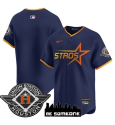 Men's Houston Astros Blank Navy 2025 City Connect Limited Stitched Baseball Jersey