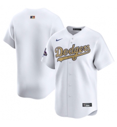 Men's Los Angeles Dodgers Blank White 2025 Gold Collection Limited Stitched Baseball Jersey