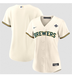 Women's Milwaukee Brewers Blank Cream 2026 World Series Limited Stitched Baseball Jersey(Run Small)