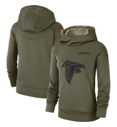 Women's Atlanta Falcons Nike Olive Salute to Service Sideline Therma Performance Pullover Hoodie