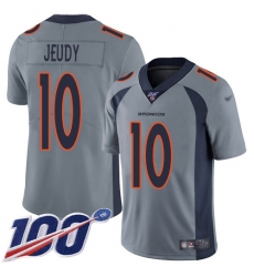 Youth Denver Broncos #10 Jerry Jeudy Gray Stitched Limited Inverted Legend 100th Season Jersey