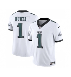 Men's Philadelphia Eagles #1 Jalen Hurts White 2023 F.U.S.E. Vapor Untouchable Limited Stitched Football Jersey