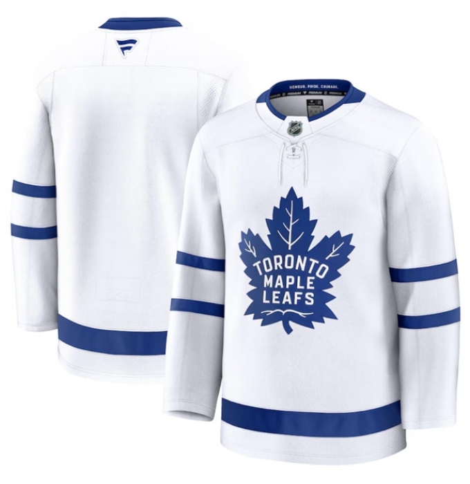 Men's Toronto Maple Leafs Blank White 2024-25 Away Stitched Hockey Jersey