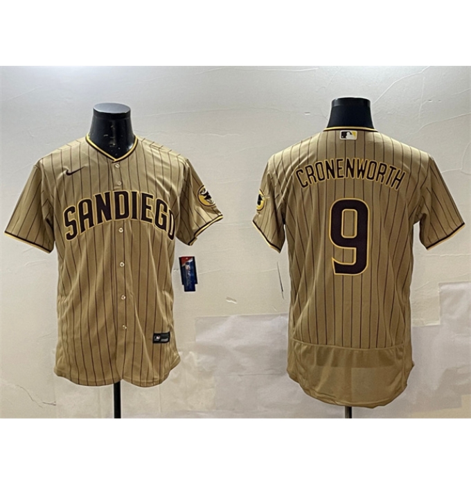 Men's San Diego Padres #9 Jake Cronenworth Brown Flex Base Stitched MLB Jersey