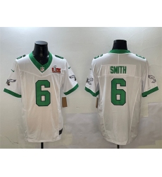 Men's Philadelphia Eagles #6 DeVonta Smith White 2025 Super Bowl LIX F.U.S.E. Vapor Untouchable Limited Stitched Football Jersey