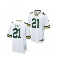 Men's Green Bay Packers #21 Eric Stokes White 2021 Football Draft Stitched Limited Jersey