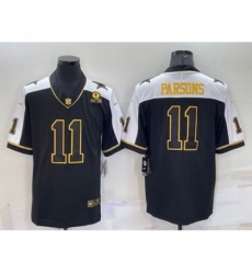 Men's Dallas Cowboys #11 Micah Parsons Black Gold Thanksgiving With Jersey