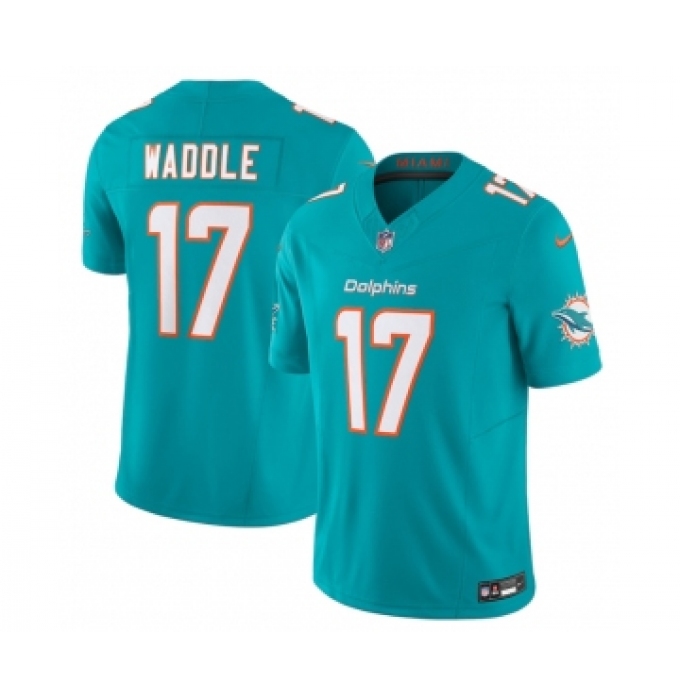 Men's Miami Dolphins #17 Jaylen Waddle Aqua 2023 F.U.S.E Vapor Limited Stitched Football Jersey