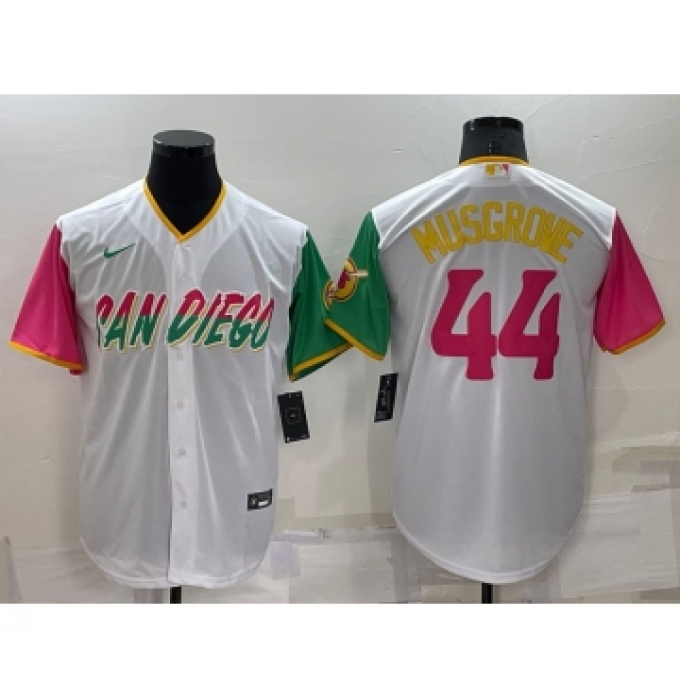 Men's San Diego Padres #44 Joe Musgrove White 2022 City Connect Cool Base Stitched Jersey