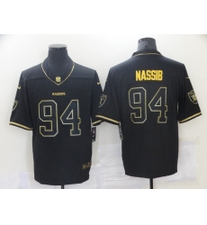 Men's Oakland Raiders #94 Carl Nassib Black Gold Nike Throwback Limited Jerseys