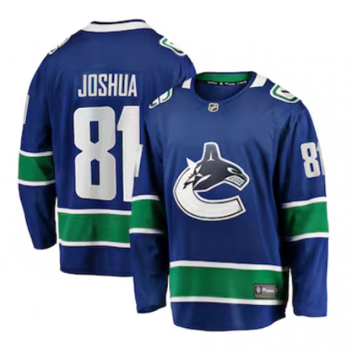 Men's Vancouver Canucks #81 Dakota Joshua Fanatics Blue Home Premier Breakaway Player Jersey