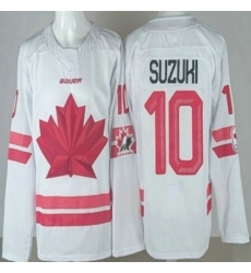 Men's Canada #10 Nick Suzuki White 2026 Olympics Authentic Jersey