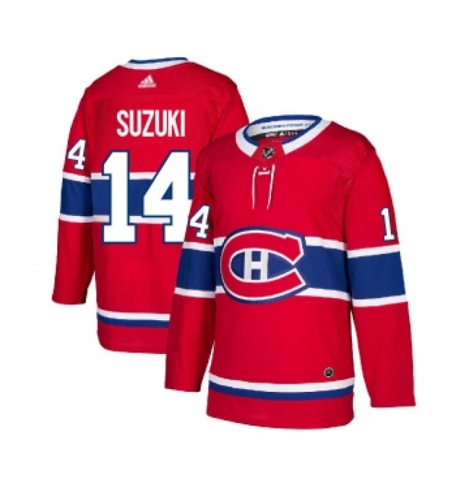 Men's Montreal Canadiens #14 Nick Suzuki Red Stitched NHL Jersey