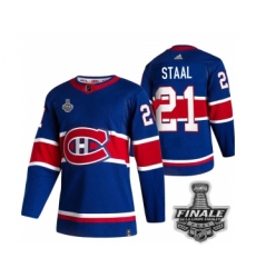 Men's Adidas Canadiens #22 Cole Caufield Red Road Authentic 2021 Stanley Cup Jersey