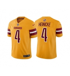Men's Washington Commanders #4 Taylor Heinicke Gold Vapor Untouchable Stitched Football Jersey