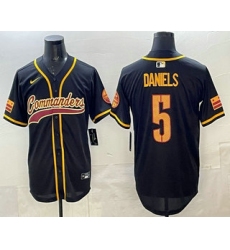 Mens Washington Commanders #5 Jayden Daniels Black Limited Stitched Baseball Jersey