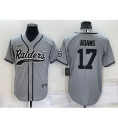 Men's Las Vegas Raiders #17 Davante Adams Grey Stitched MLB Cool Base Nike Baseball Jersey
